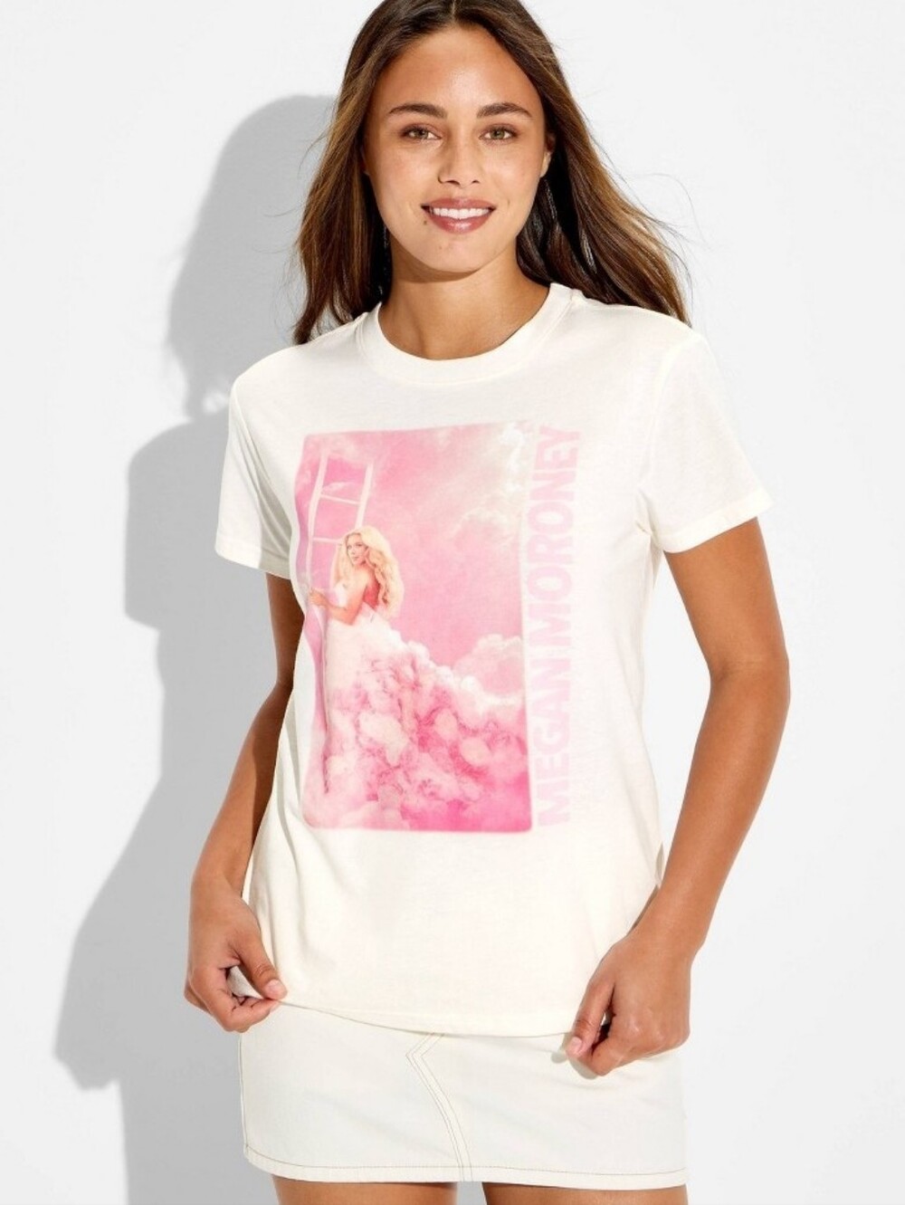 NWT Megan Moroney Cloud 9 Cream & Pink Graphic T-Shirt Women's Medium